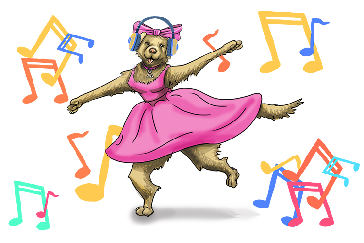 Musique is feminine, so it's la musique. Imagine Labrador dancing while listening to music.